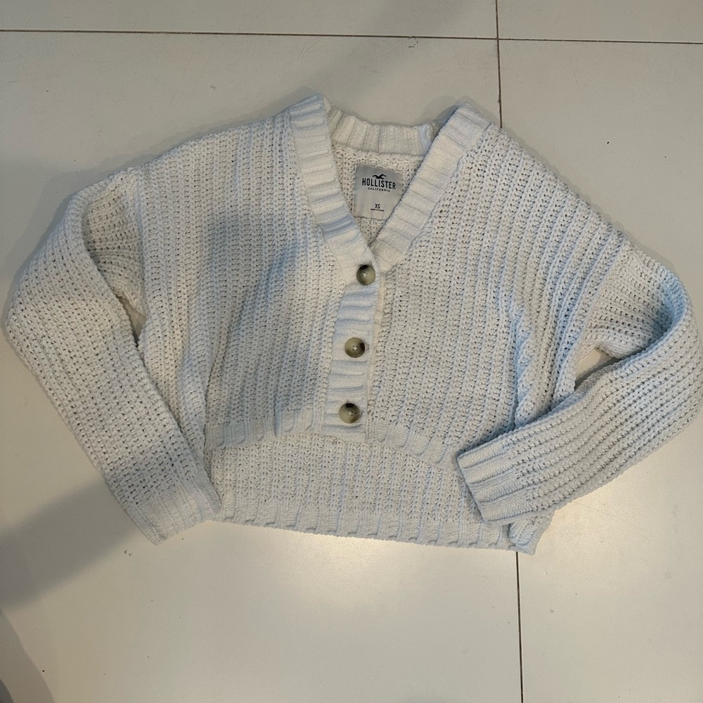Hollister knit white sweater